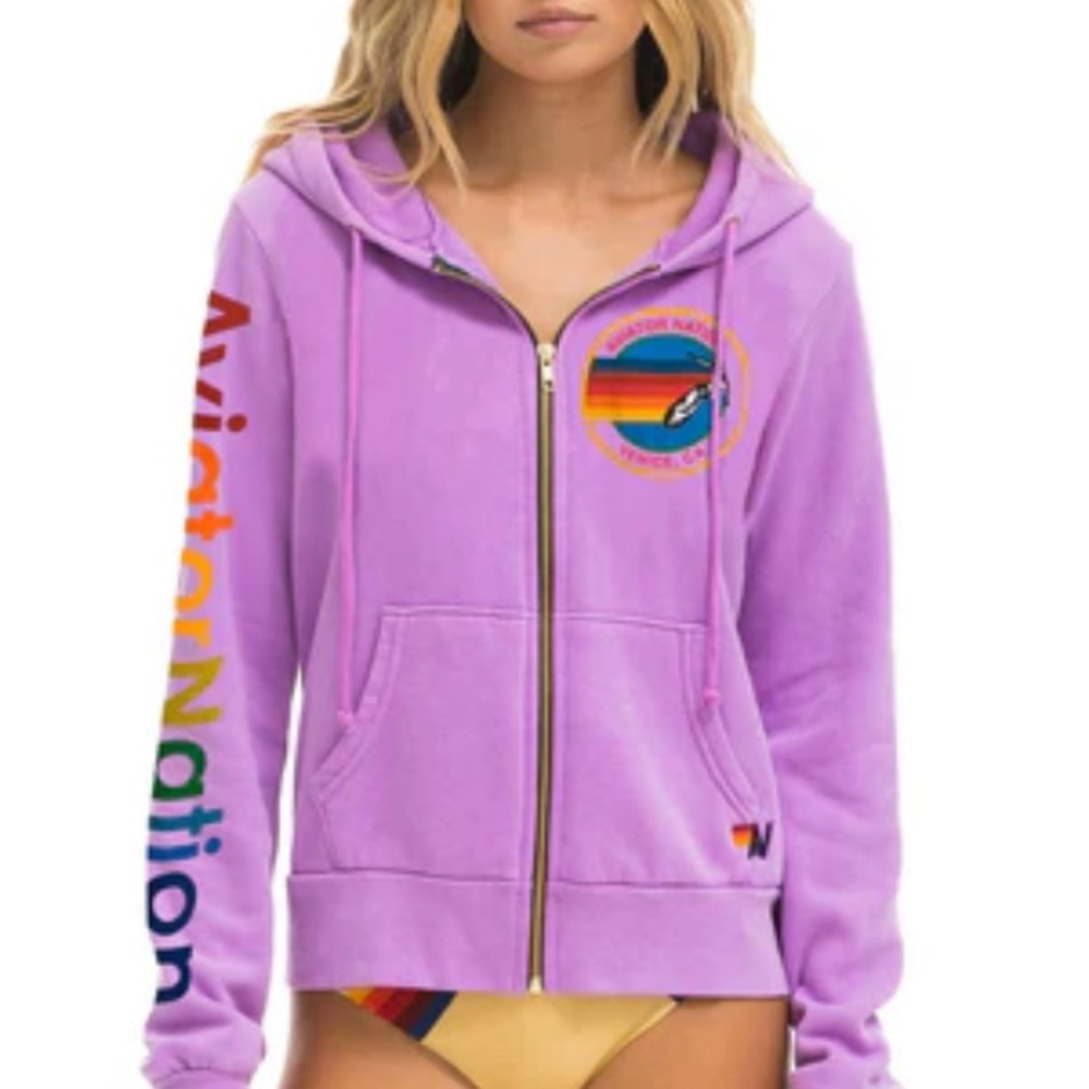 AVIATOR NATION HOODIE - NEON PURPLE